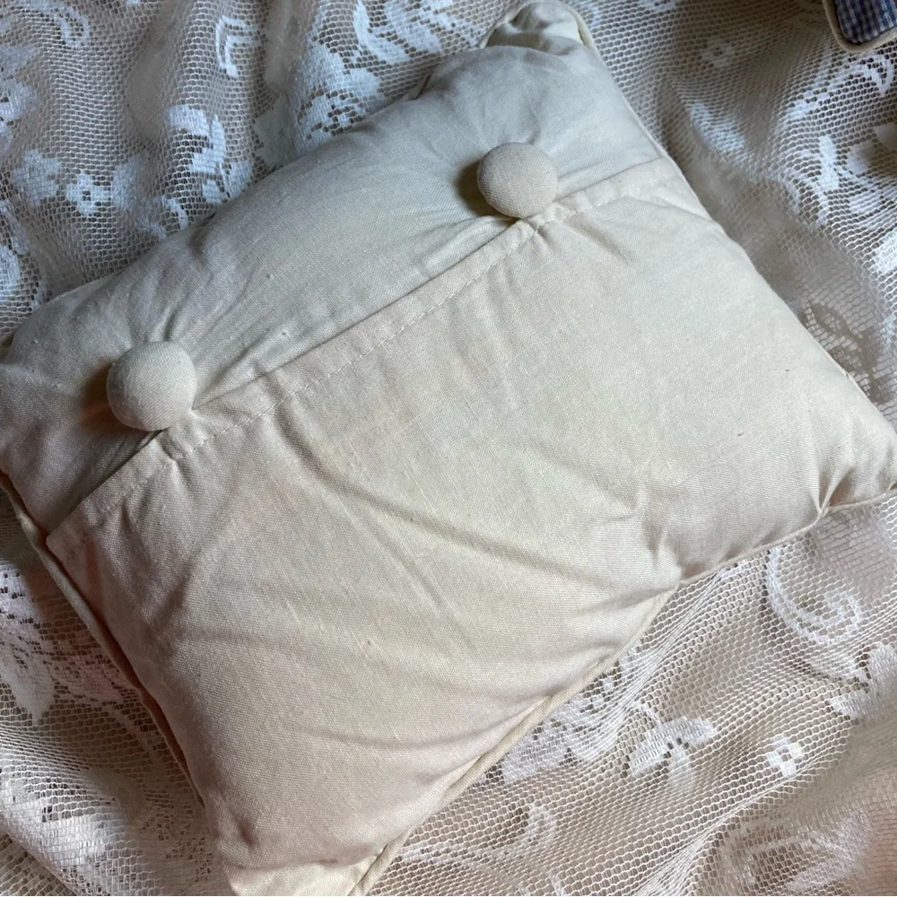 Set of 3 Primitive Quilted Embroidered pillows 9” x 8” GRACE LOVE BLESSINGS